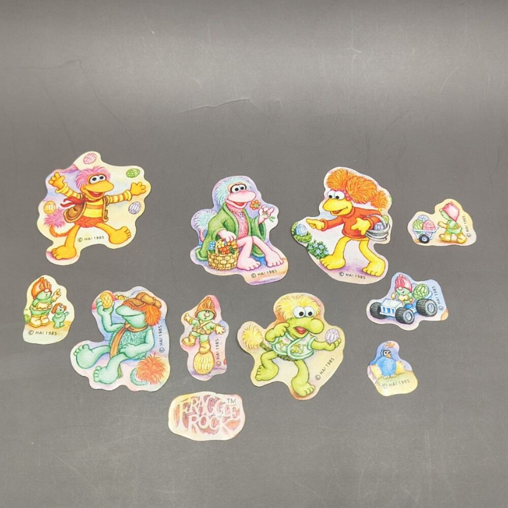 Vintage 1985 Easter Fraggle Rock Sticker Lot of 11 - Hallmark Loose